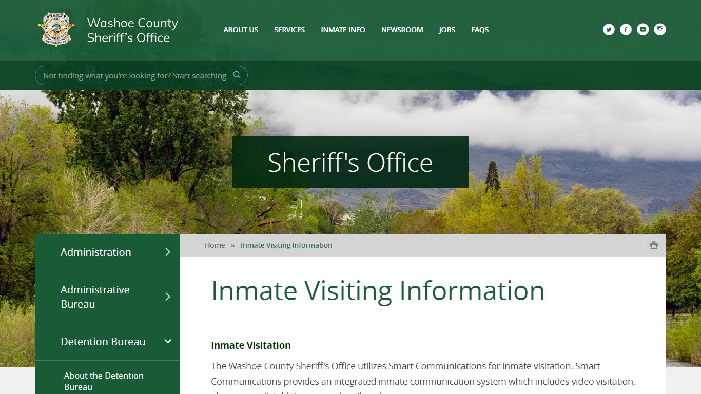 Inmate Visiting Information - washoesheriff.com